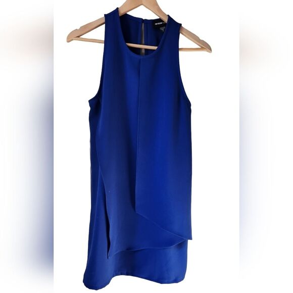 FIFTEEN TWENTY Dress Shift Wrap Blue‎ Sleeveless Short Open Back Flowy S - Picture 6 of 16